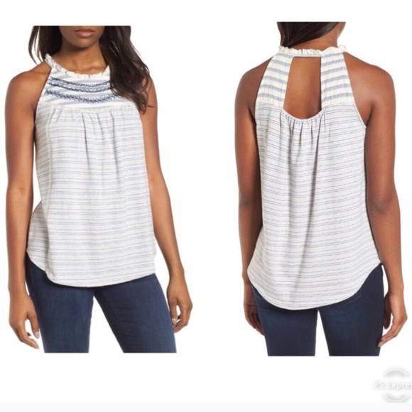 lucky brand embroidered tank top